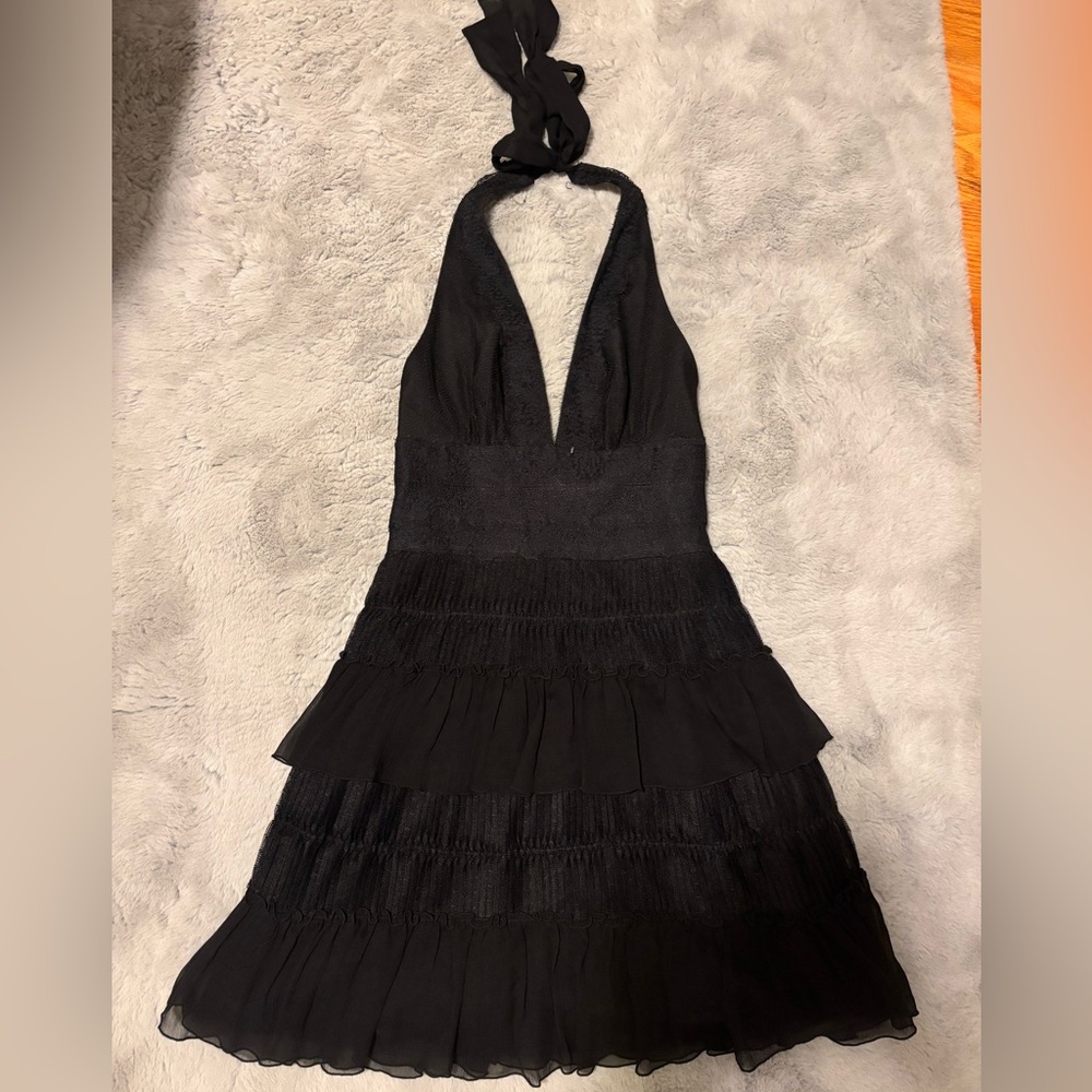 BCBG Black lace Halter Dress